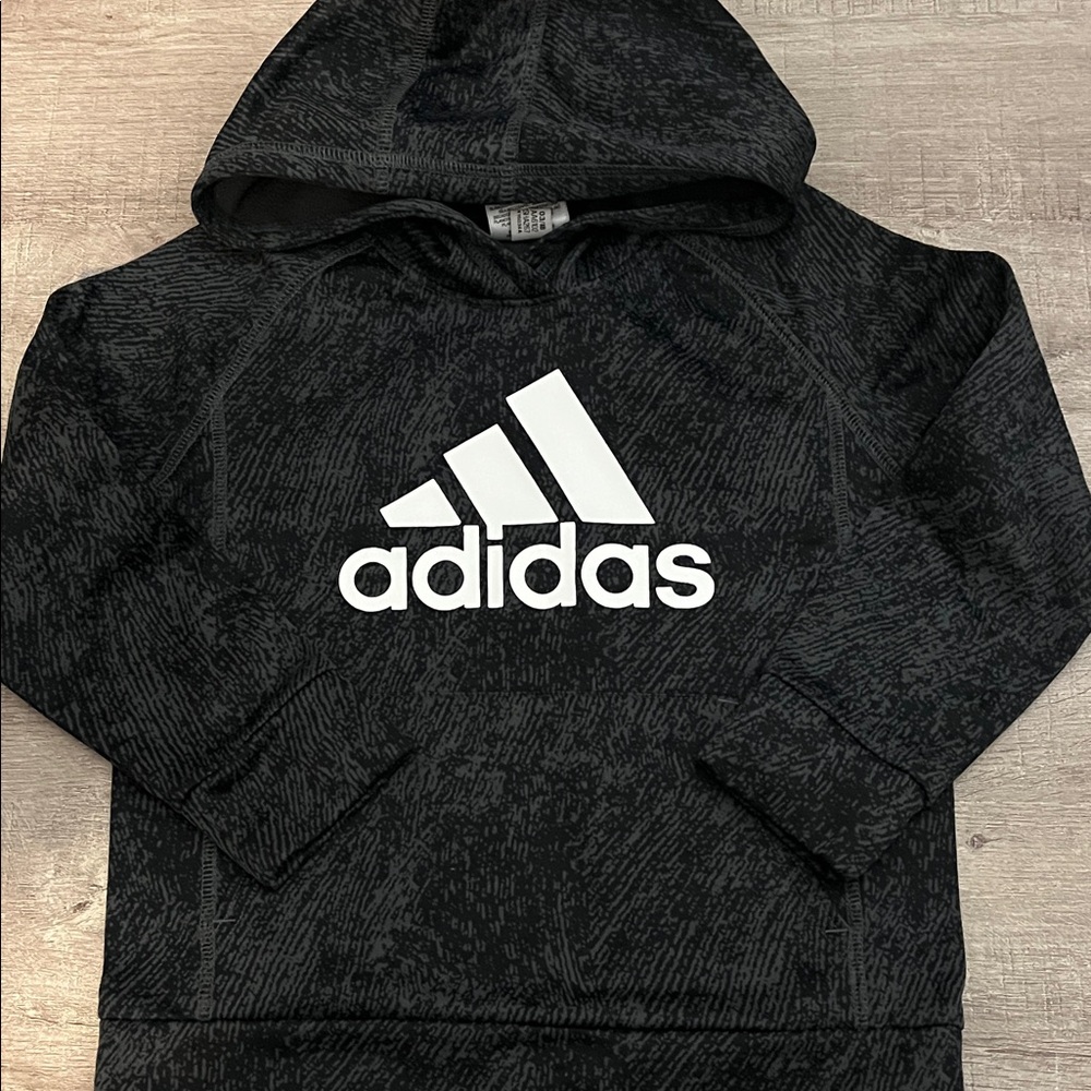Adidas Charcoal Hoodie with White Logo